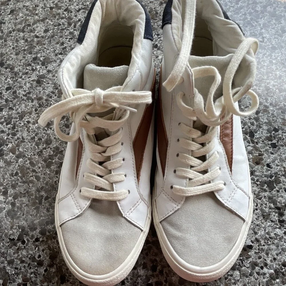 Madewell Sidewalk High Top‎ Skate Sneakers Colorblock Leather Suede Sz Men’s 6.5
